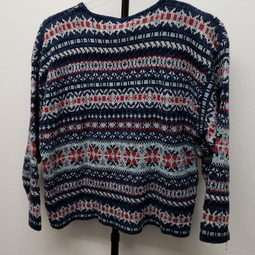 EUC WHITEFISH BAY blue red sweater medium - Picture 5 of 5